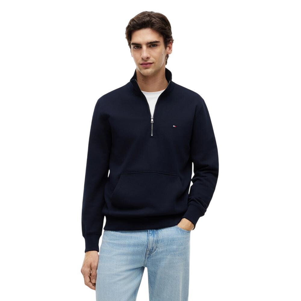 Tommy Hilfiger Flag Embroidery Terry Quarter-Zip Jumper